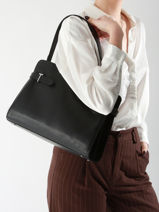 Schoudertas Emie Leder Le tanneur Zwart emie TEMI1670-vue-porte